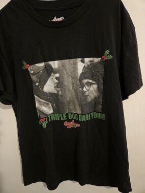 Christmas Story 'Triple Dog Dare You' Black Graphic Tee